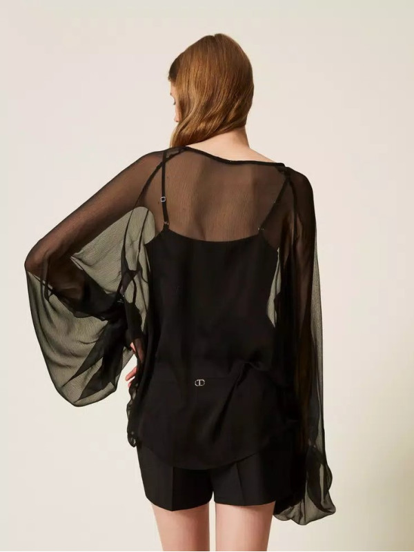 Блузка вуаль / Чорний 252AP2582