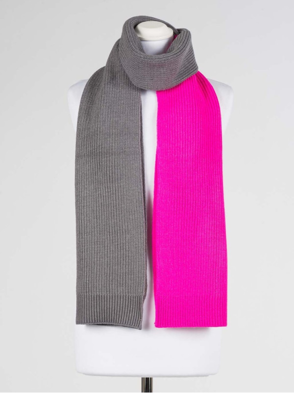 Шарф / Сірий меланж / рожевий 252AQ5026