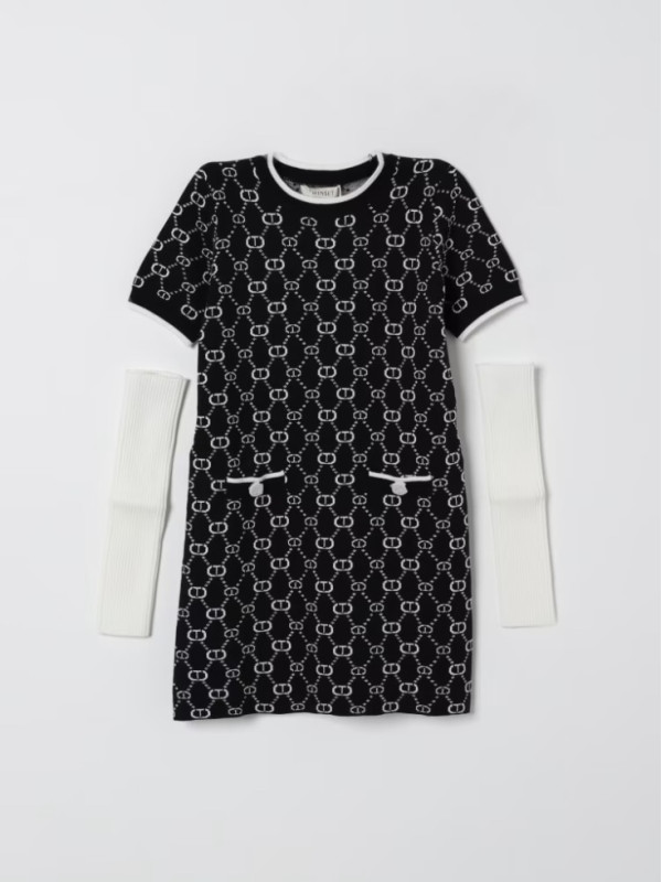 Сукня в'язана/Чорний / Білий 252GJ3020