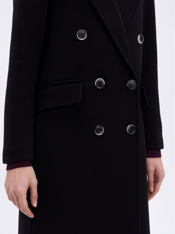 Двобортне пальто/Чорний 252LI2BBB