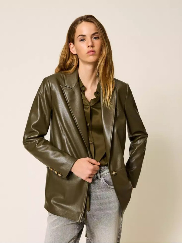 Блайзер під шкіру/Зелені оливки 252LI2EAA