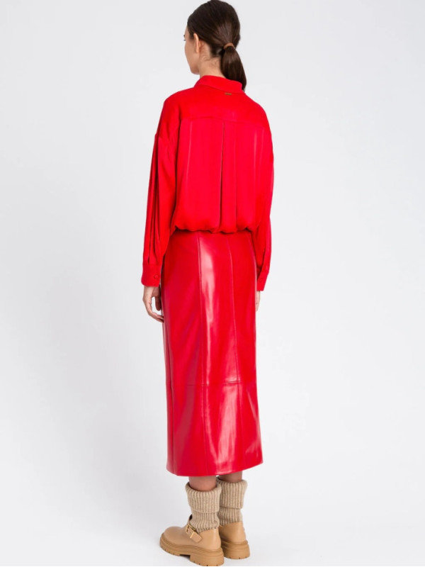 Спідниця під шкіру/Зелені оливки 252LI2ECC