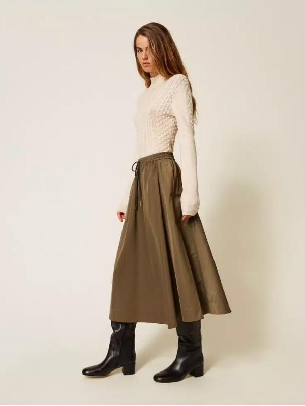 Спідниця під шкіру/Зелені оливки 252LI2GDD