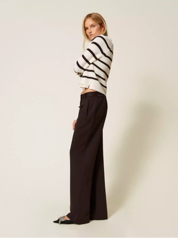 Штани палаццо/Чорний шоколад 252LI2LCC