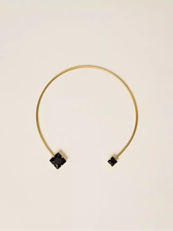 Колье Чокер/Латунь / чорний 252TO5340