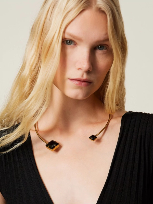 Колье Чокер/Латунь / чорний 252TO5340