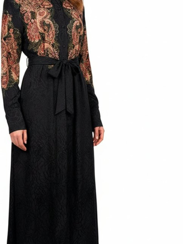 Сукня - сорочка/Пейслі Чорний/Іржавий 252TP2045