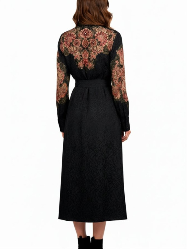 Сукня - сорочка/Пейслі Чорний/Іржавий 252TP2045