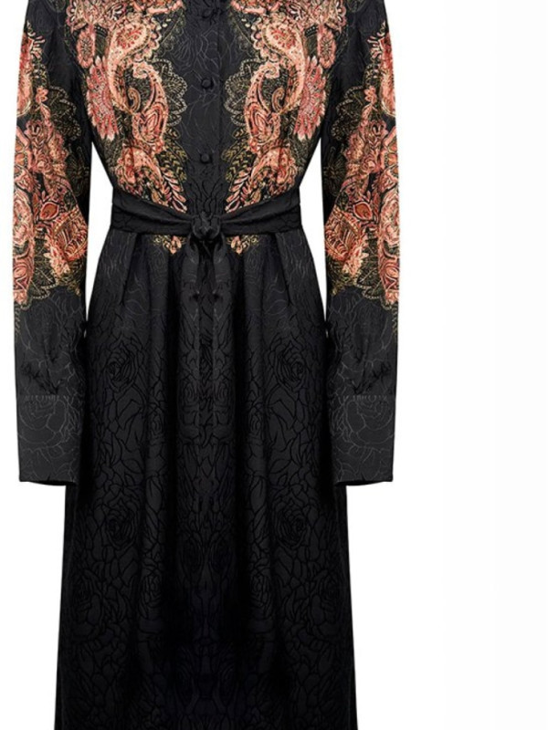 Сукня - сорочка/Пейслі Чорний/Іржавий 252TP2045