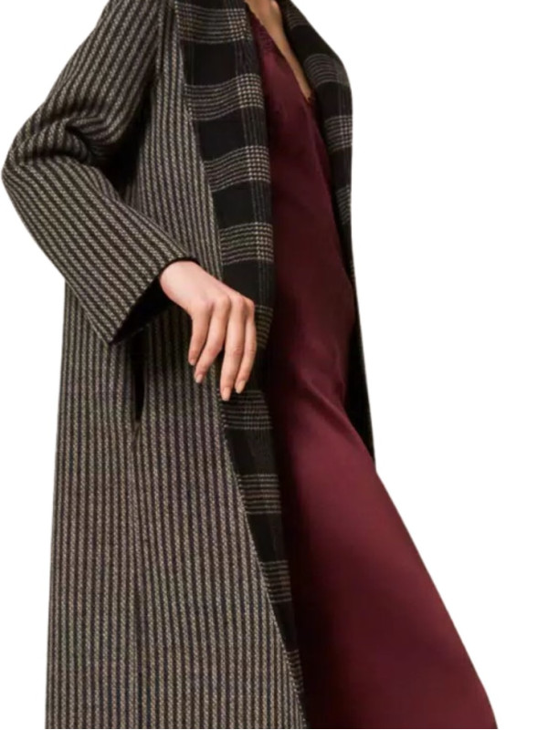 Пальто/Клітина чорний/білий 252TP2080