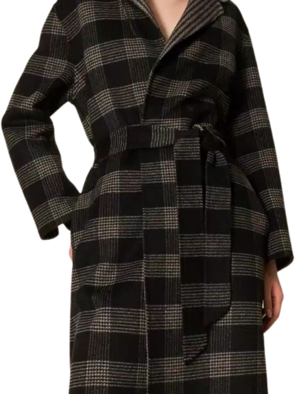 Пальто/Клітина чорний/білий 252TP2080