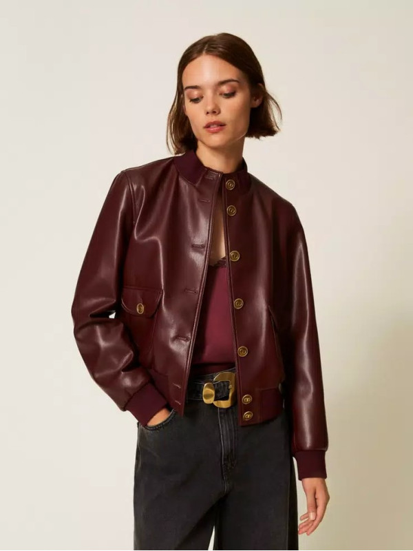 Бомбер під шкіру/Винний 252TP2232