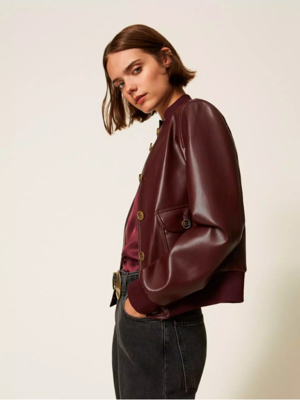 Бомбер під шкіру/Винний 252TP2232