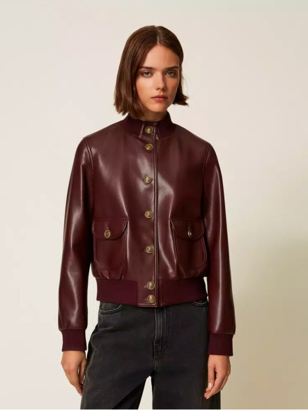 Бомбер під шкіру/Винний 252TP2232