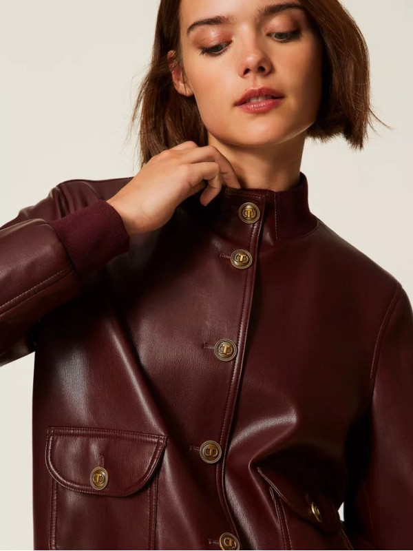 Бомбер під шкіру/Винний 252TP2232