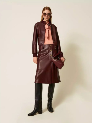 Спідниця під шкіру/Винний