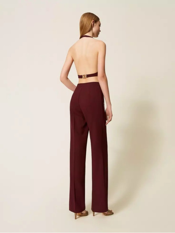 Штани з креп-каді/Винний 252TP2281