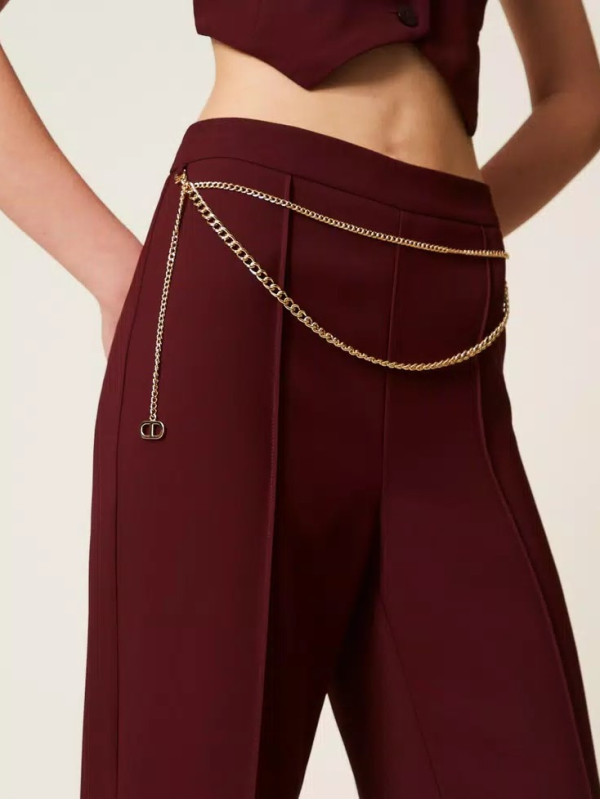 Штани з креп-каді/Винний 252TP2281