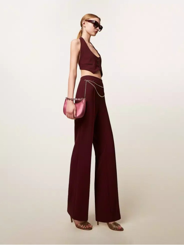 Штани з креп-каді/Винний 252TP2281
