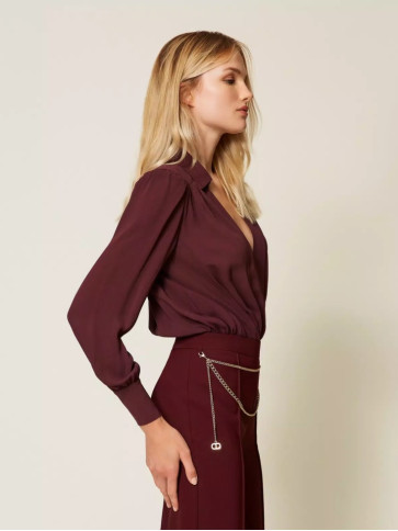 Боді з крепдешину/Винний