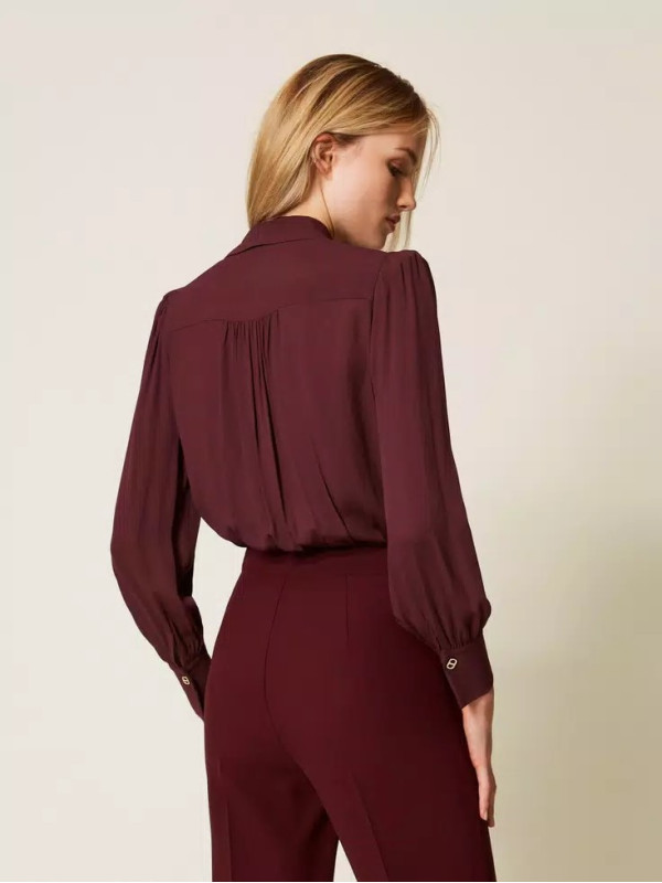 Боді з крепдешину/Винний 252TP2293