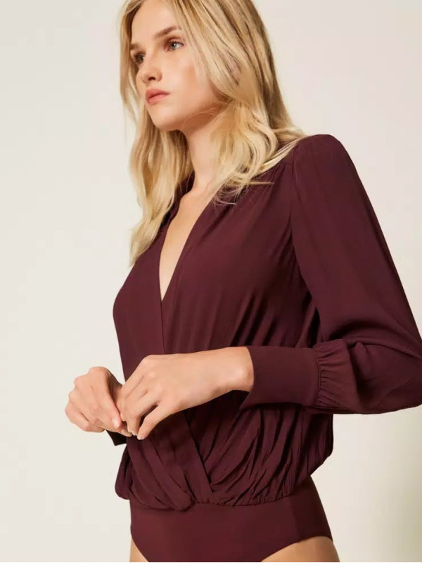 Боді з крепдешину/Винний 252TP2293