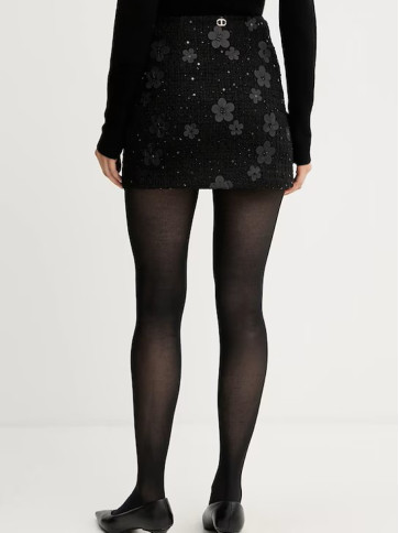 Спідниця/Букле чорні квіти