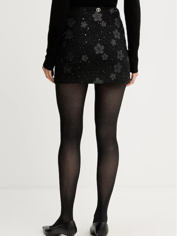 Спідниця/Букле чорні квіти 252TP2401
