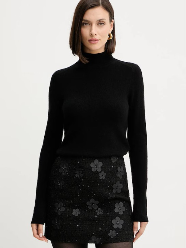 Спідниця/Букле чорні квіти 252TP2401
