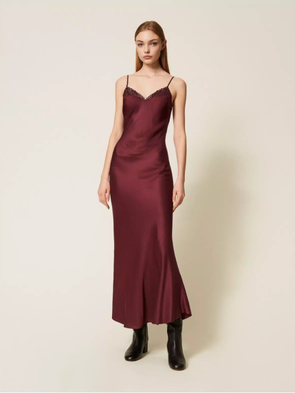 Атласна сукня/Винний 252TP2480