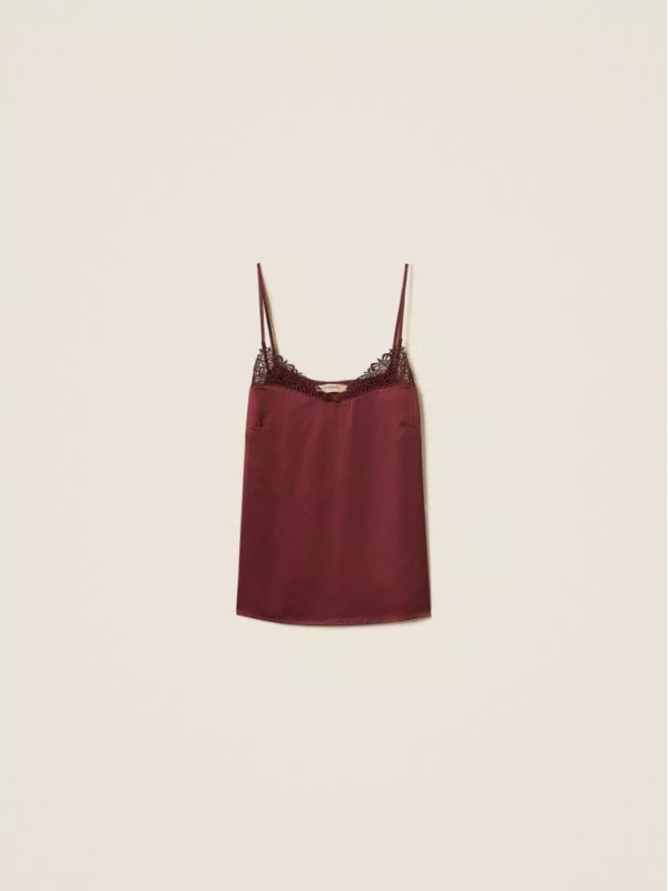 Атласний топ/Винний 252TP2481