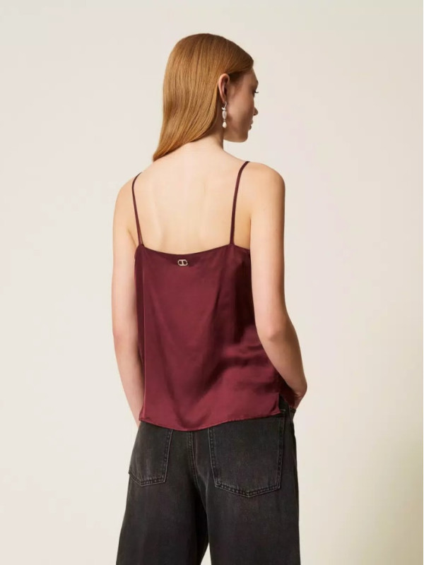 Атласний топ/Винний 252TP2481