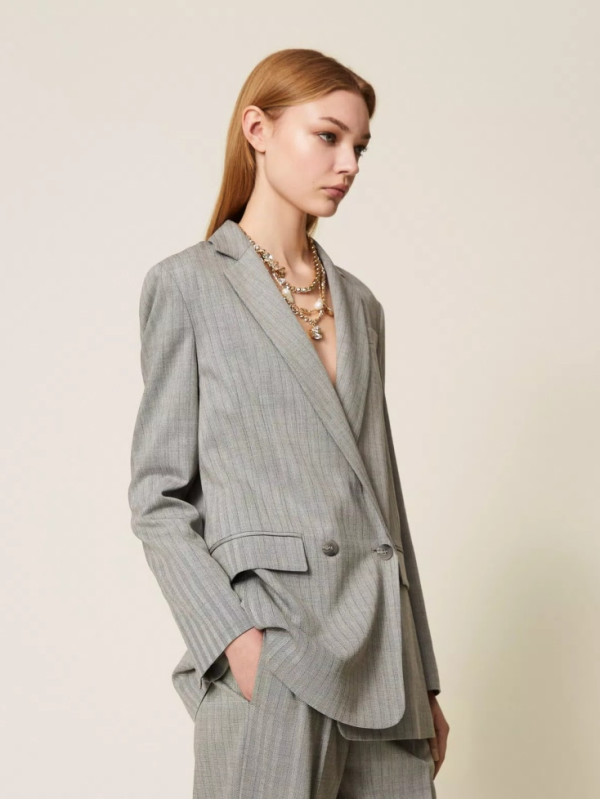 Піджак блейзер/Сіра смужка 252TP2630