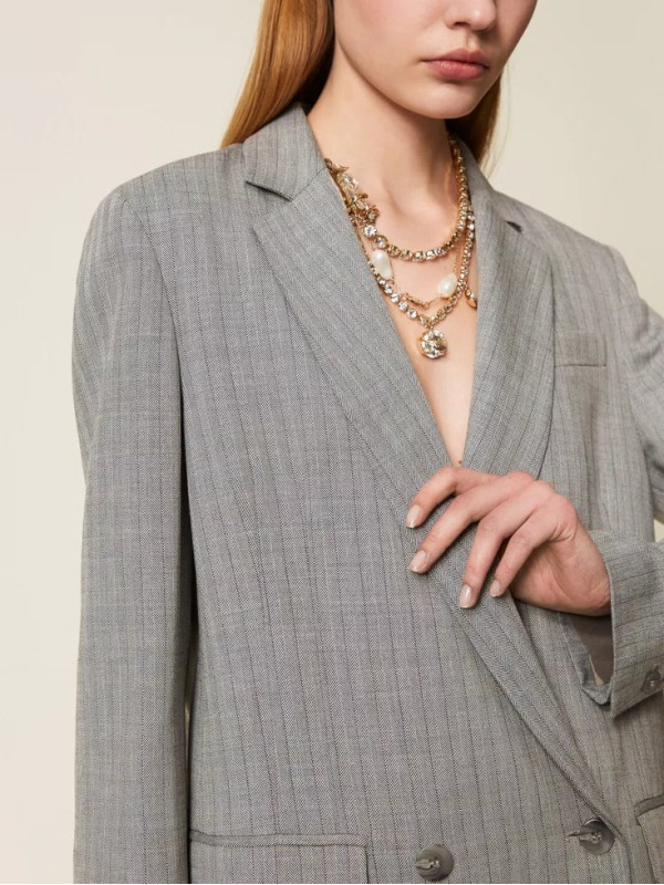 Піджак блейзер/Сіра смужка 252TP2630