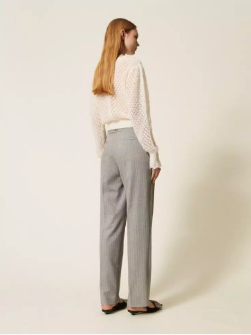 Штани вільного кроя/Сіра смужка