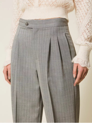 Штани вільного кроя/Сіра смужка