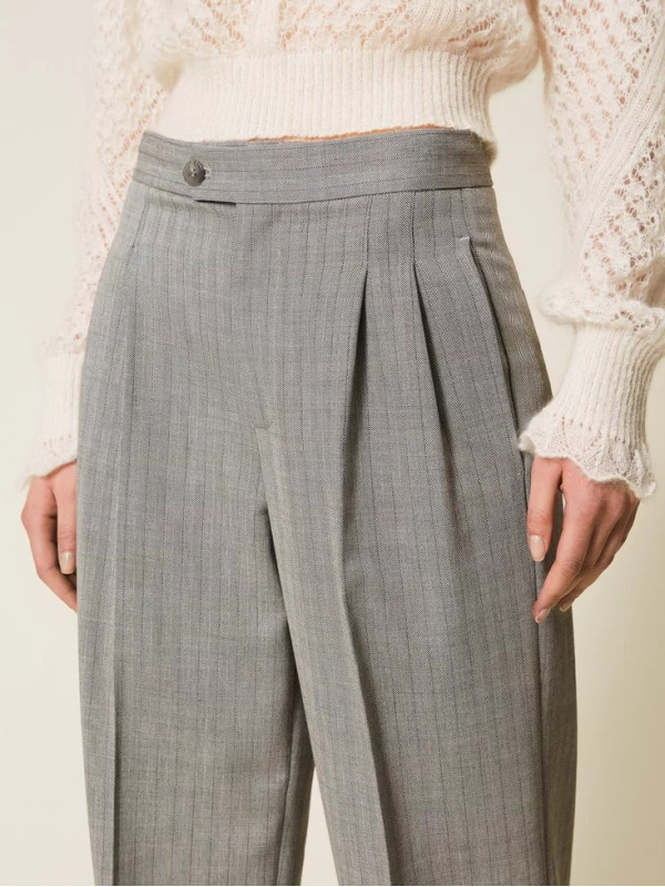 Штани вільного кроя/Сіра смужка