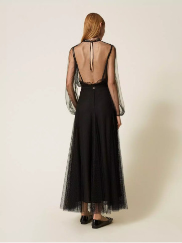 Спідниця з мереживом/Чорний