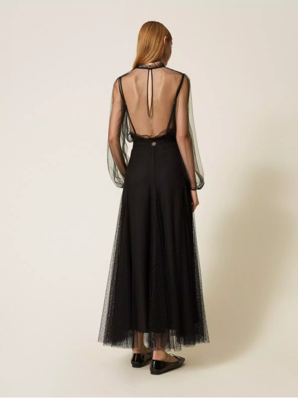 Спідниця з мереживом/Чорний 252TP2652