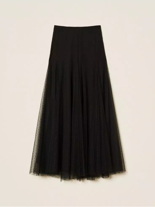 Спідниця з мереживом/Чорний 252TP2652