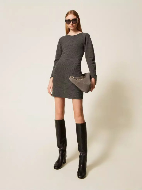 Сукня коротка/Меланж сірий 252TP3133