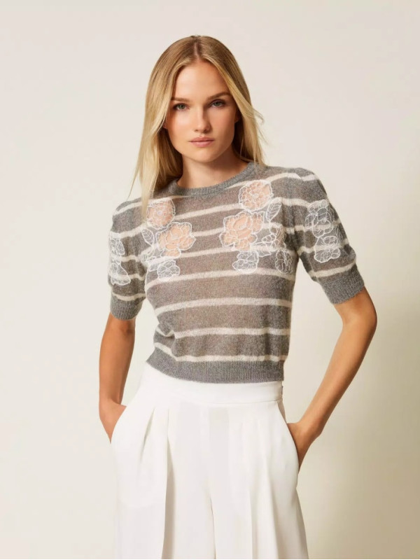 Светр з мохеру/Смугастий меланж 252TP3251