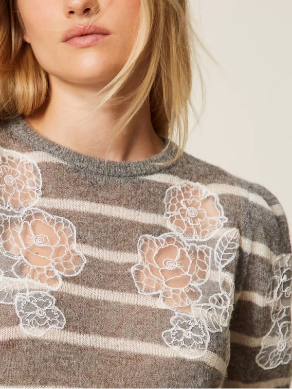 Светр з мохеру/Смугастий меланж 252TP3251