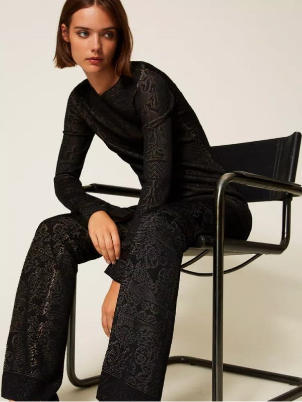 Штани ажурні/Чорний 252TP3383