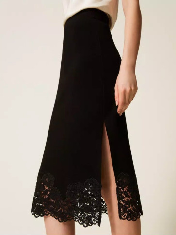Спідниця з мереживом/Чорний