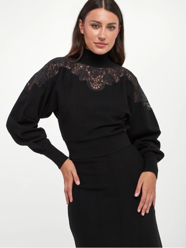 В'язана водолазка/Чорний 252TP3406