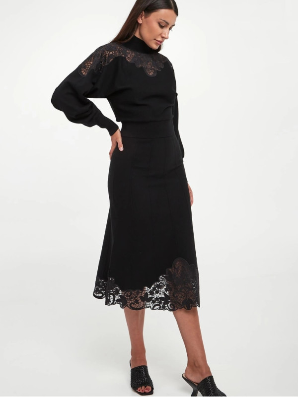 В'язана водолазка/Чорний 252TP3406