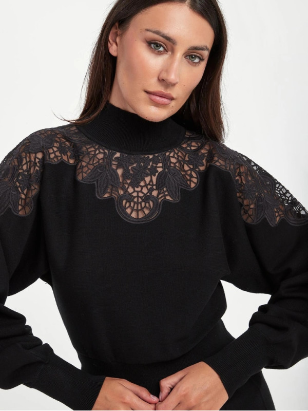 В'язана водолазка/Чорний 252TP3406
