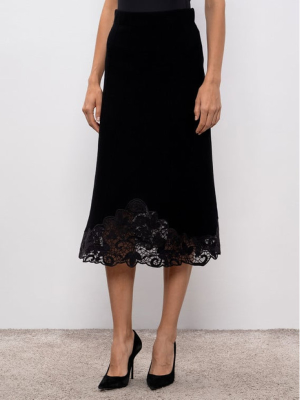 В'язана спідниця/Чорний 252TP3407