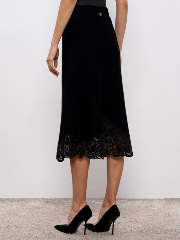 В'язана спідниця/Чорний 252TP3407